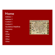 Vintage 1660's Africa Map by Willem Janszoon Blaeu Business Cards