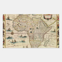 Vintage 1660's Africa Map by Willem Janszoon Blaeu Stickers