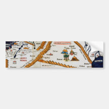 Vintage 16th Century Map Of The Middle East Bumper Sticker