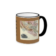 Vintage 1890 Map of Marin County Coffee Mugs