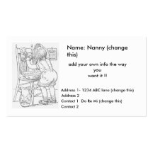 Vintage 1897- baby washing own hair in pan business card template