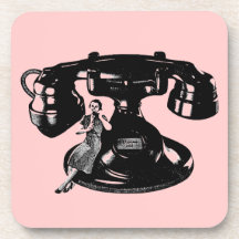 Vintage 1940 Telephone Ad Coasters