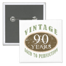 Vintage 90th Birthday Pin