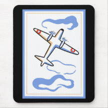 Vintage Aeroplane Print Mousemat