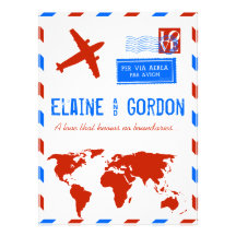 Vintage Air Mail Wedding Invitation