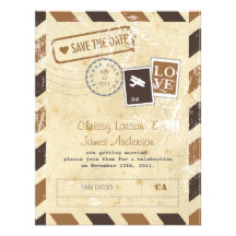 Vintage Airmail Invitation Card