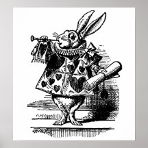 Vintage Alice in Wonderland, White Rabbit Herald Posters