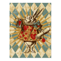 Vintage Alice White Rabbit Post Card