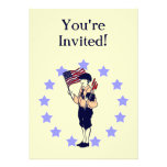 Vintage Americana US Flag Custom Party Invitations