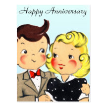 Vintage Anniversary Couple Post Cards