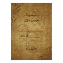 Vintage Antique Teastain Swirl Wedding PlaceCards Business Card Template