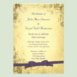 Vintage Antique With Bow Wedding invitations