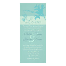 Vintage Aqua Love Bird  Wedding Invitation