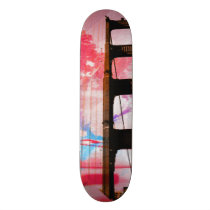 Vintage aquarium goldengate bridge of SanFrancisco skateboards