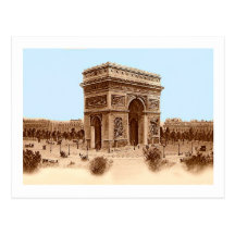 Vintage Arc de Triomphe Notecards Postcard