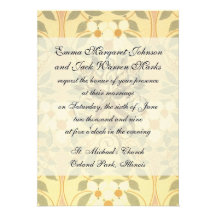 vintage art deco flower pattern personalised invites