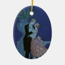 Vintage Art Deco Love Romance Newlyweds Wedding Ornaments