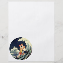 Vintage Art Deco Love Romantic Kiss Beach Wave Flyer Design
