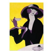 Vintage Art Deco Tea Invitations High Afternoon