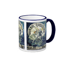 Vintage Art Nouveau; Fairy Pierrot Bicycle Moon Mug
