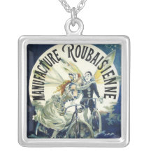 Vintage Art Nouveau; Fairy Pierrot Bicycle Moon Custom Jewelry