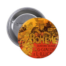 Vintage Art Nouveau Music; La Boheme Opera, 1896 Pins