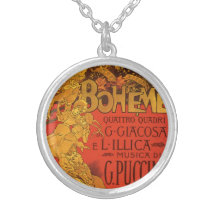 Vintage Art Nouveau Music; La Boheme Opera, 1896 Pendants