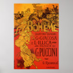 Vintage Art Nouveau Music; La Boheme Opera, 1896 Print