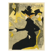 Vintage Art Nouveau, Nightclub, Divan Japonais Postcard