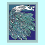 Vintage Art Nouveau Peacock Postcard postcards