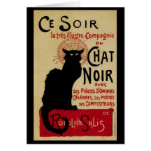 Vintage Art Nouveau Poster; Ce Soir Chat Noir Cards
