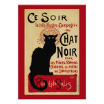 Vintage Art Nouveau Poster; Chat Noir Halloween Personalised Invitations