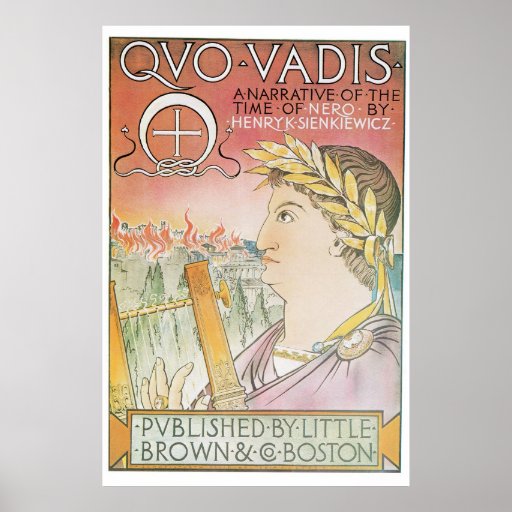 Vintage Art Nouveau Quo Vadis book advert Print