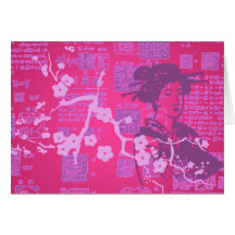Vintage Asian Collage Greeting Card