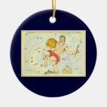 Vintage Astrology Aquarius Constellation Zodiac Christmas Ornament