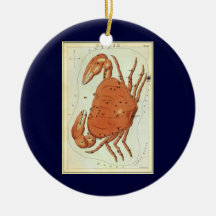 Vintage Astrology Cancer Crab Constellation Zodiac Christmas Ornament