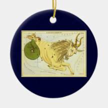 Vintage Astrology Capricorn Constellation Zodiac Christmas Tree Ornament