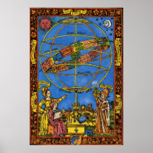 Vintage Astronomer Claudius Ptolemy, Celestial Poster