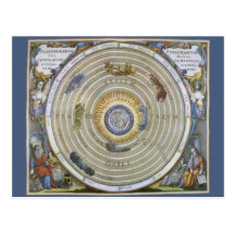 Vintage Astronomy Celestial Ptolemaic Planisphere Post Card