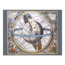 Vintage Astronomy, Celestial Zodiac Planisphere Personalized Invites