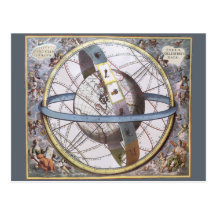 Vintage Astronomy, Celestial Zodiac Planisphere Postcards