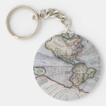 Vintage Atlas World Map Key Chain
