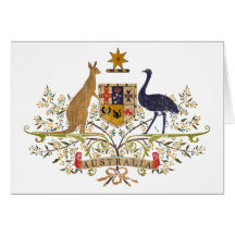 Vintage Australia Coat Of Arms Greeting Cards