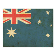 Vintage Australia Flag Postcard