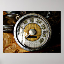 Vintage automobile speed gauge posters