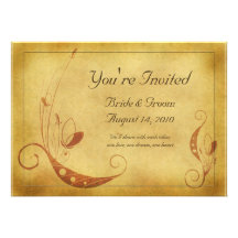 Vintage Autumn Country Floral Wedding Invitation