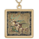 Vintage Axis Deer & Racoon  Necklace