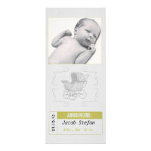 Vintage Baby Carriage Unisex Birth Announcement