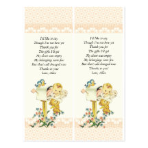 Vintage Baby Girl In Mail Box Baby Shower Favour Post Cards