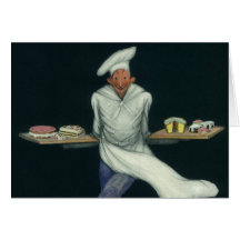 Vintage Baker with Pastries and other Desserts Cards